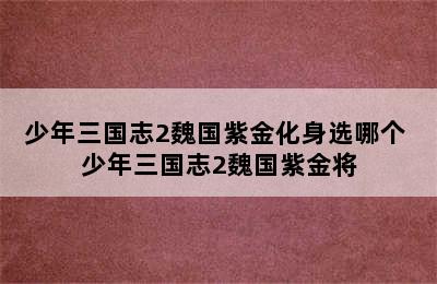 少年三国志2魏国紫金化身选哪个 少年三国志2魏国紫金将